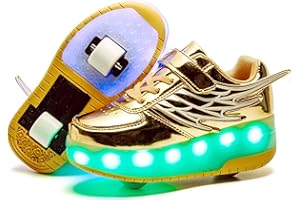 HAPPY ROLLER Roller Skate Shoes for Kids Boys Girls LED Roller Sneakers Light Up Fashion Flashing Wheels Shoes Rechargeable