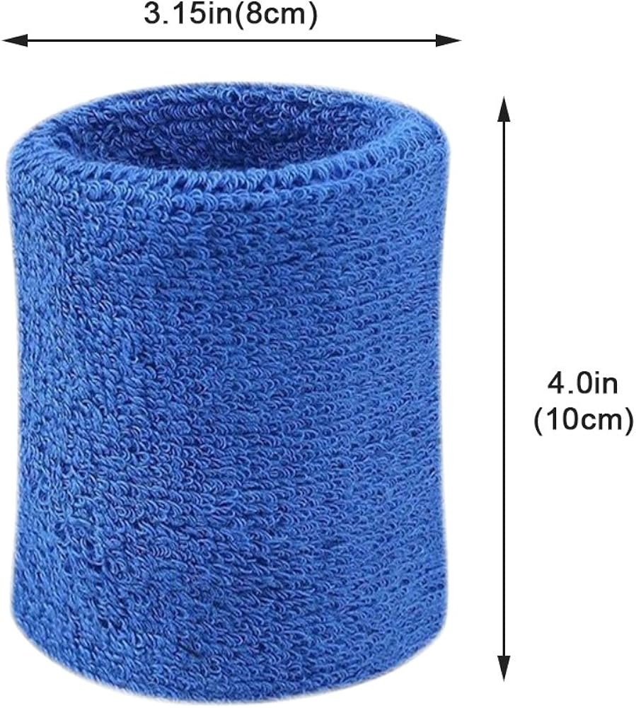 Vidillo Sweat Band, 2 Wrist Sports Bands, 4 Inch Sports Wrist Band in Soft Cotton for Thickening for Basketball Football Gymnastics - Image 4