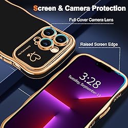 Hython for iPhone 13 Pro Case Cute Curly Wave Frame