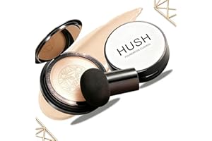 Hush Makeup Foundation, Mushroom Head Air Cushion CC Cream, BB Cream Finish, Light to Medium Complexions, Moisturized Full Co