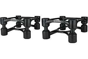IsoAcoustics Aperta Series Isolation Speaker Stands with Tilt Adjustment: Aperta (6.1" x 7.5") Black Pair