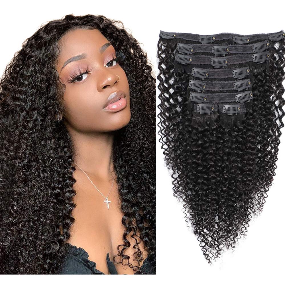 Sibaile Afro Kinkys Curly Clip In Hair Extensions Human Hair For