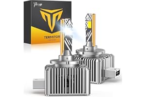 Termitor D3S Bulbs, 50,000LM 10X Brighter, 6500K Cool White, IP68 Waterproof, 1:1 D3S Original HID Size​ Direct, Plug and Play Installation, 10-Year Durability Light Conversion Kit, Pack of 2