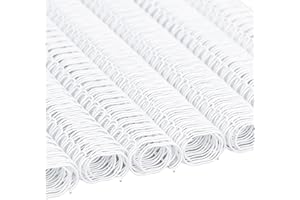100 Pack Double Loop Wire Binding Spines, YolieraArt Wire Binding Spines, 5/16 Inch Binding Wire for Letter Size (40 Sheet Capacity), 100P, 3:1 Pitch, White)