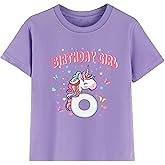 Birthday Girl Shirt Unicorn 2-6 Birthday Tshirts Cotton Short Sleeve Tees