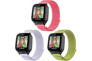 LeyuBand 3 Pack Braided Nylon Bands Compatible with Cosmo JrTrack 5 Watch,Cosmo JrTrack 4/3,Soft Breathable Hook & Loop Watch Strap Replacement