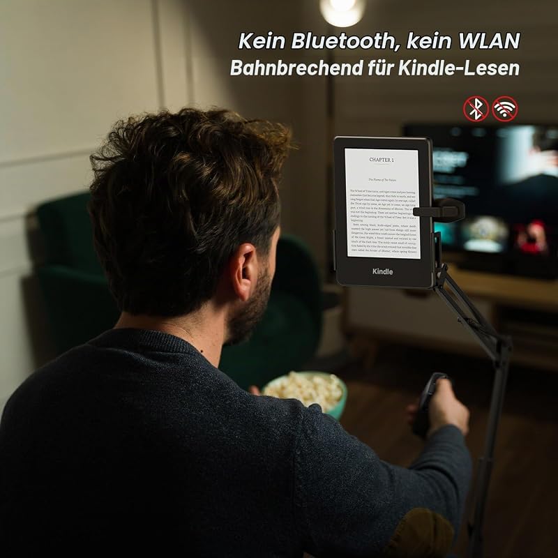 Fernbedienungs Seitenwender für Kindle Paperwhite Oasis Kobo eReader-Zubehör, Seitenwender Clicker für Kindle Android iOS Telefone Tablet Lesen von Romanen Comics Fotografieren (ZMatt Schwarz)