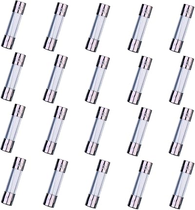 HUAREW F6.3AL250V 20Pcs 5x20mm Fast-Blow Glass Fuse 6.3A 250V