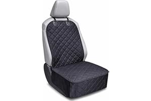 SunGrow Dog Car Seat Cover for Front Seat, Pet Vehicle Seat, Non-Slip Black Cover for SUV, Truck, Jeep, Supports Shower, Vacu