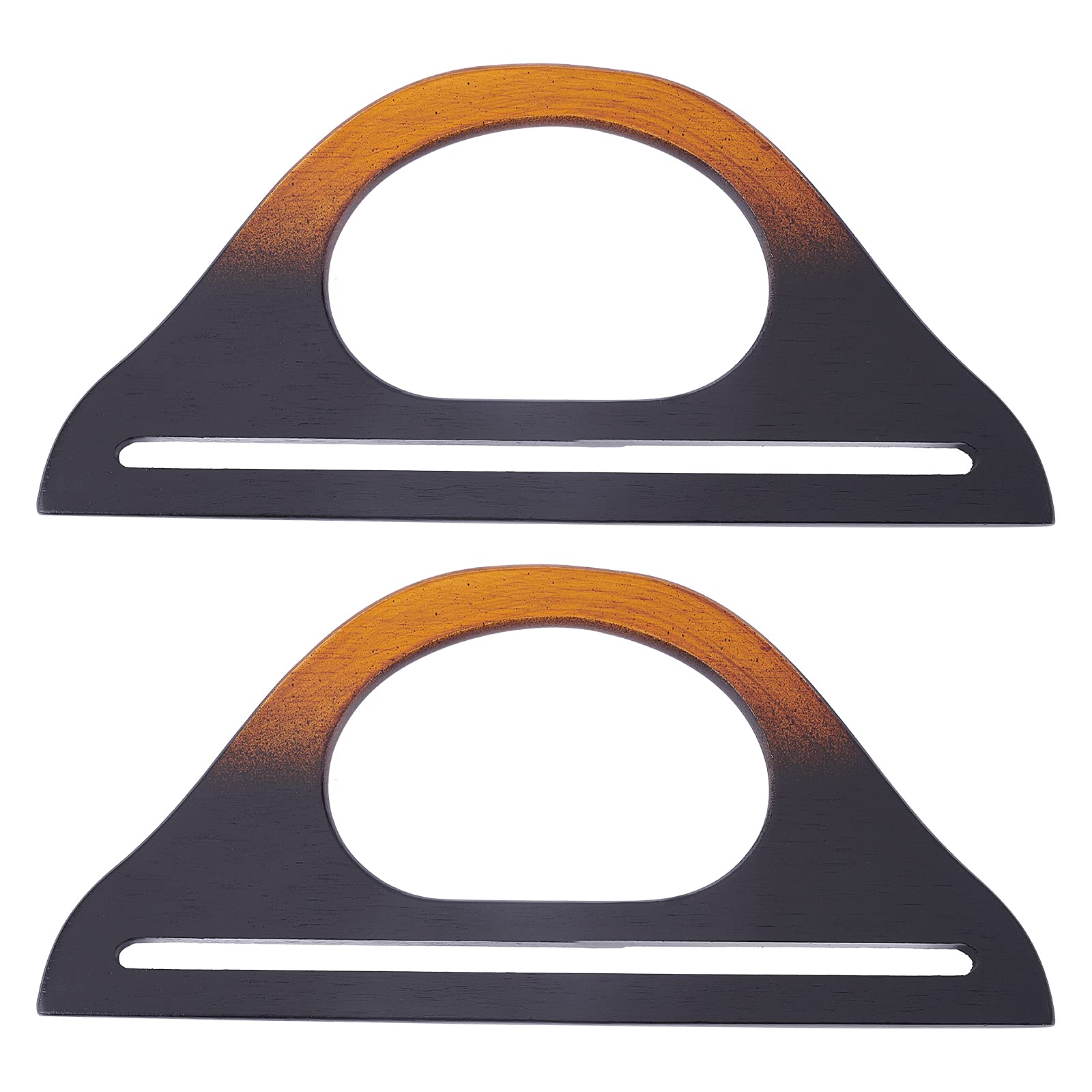 WADORN 2pcs Wooden Purse Handle D-Shaped Wooden Bag Handles DIY Handmade Macrame Bag Handbag Handle Replacement for Beach Bag Straw Bag Canvas Bag Shopping Tote Crochet Bag