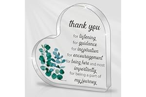 BELATELOVE Thank You Gifts for Teachers, Appreciation Gifts for Coworkers Boss, Thank You Gift Office Desk Decor Heart Acrylic Ornament