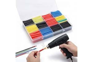 780PCS Heat Shrink Tubing 2:1, Electric Insulation Heat Shrink Tube Kit with Case (5 colors/12 Sizes) 0.04in-0.51in for Elect