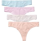 Wealurre Women's Cotton Thong Breathable Panties Low Rise Underwear