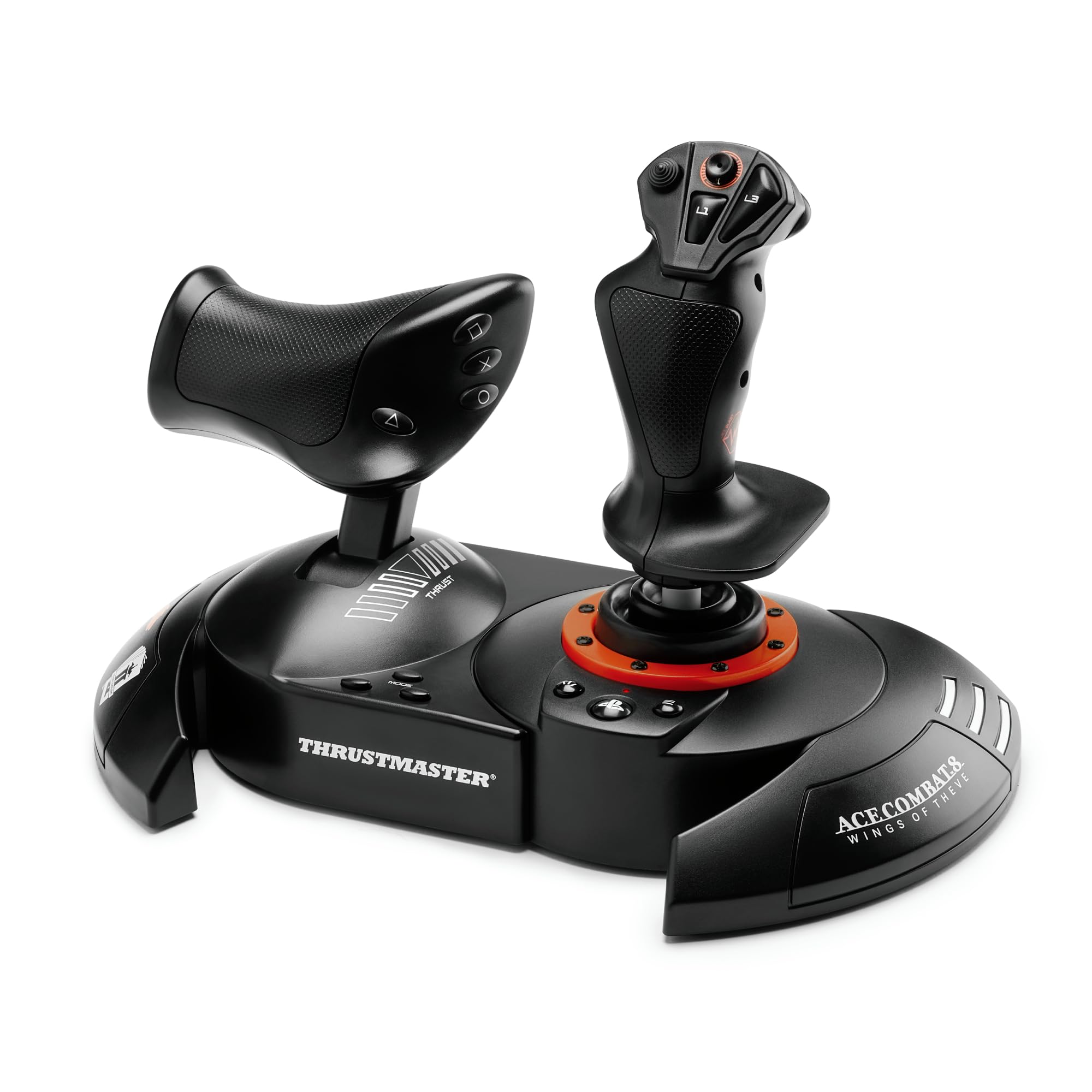 Thrustmaster T.FLIGHT HOTAS NEO ACE COMBAT 8 WINGS OF THEVE Edition - Controlador de simulación con licencia oficial - Joystick de vuelo y acelerador con retroalimentación de vibración - PS5, PS4, PC