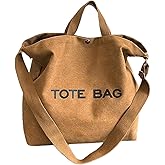 UICIOP Canvas Retro Tote Bag - Large Capacity Commuter Handbag and Shoulder Bag