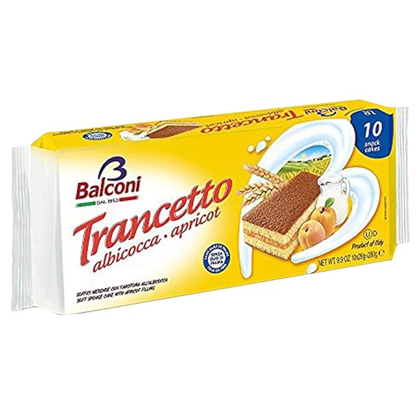 BALCONI TRANCETTO APRICOT 10 SNACK CAKES 9.9 OZ,...