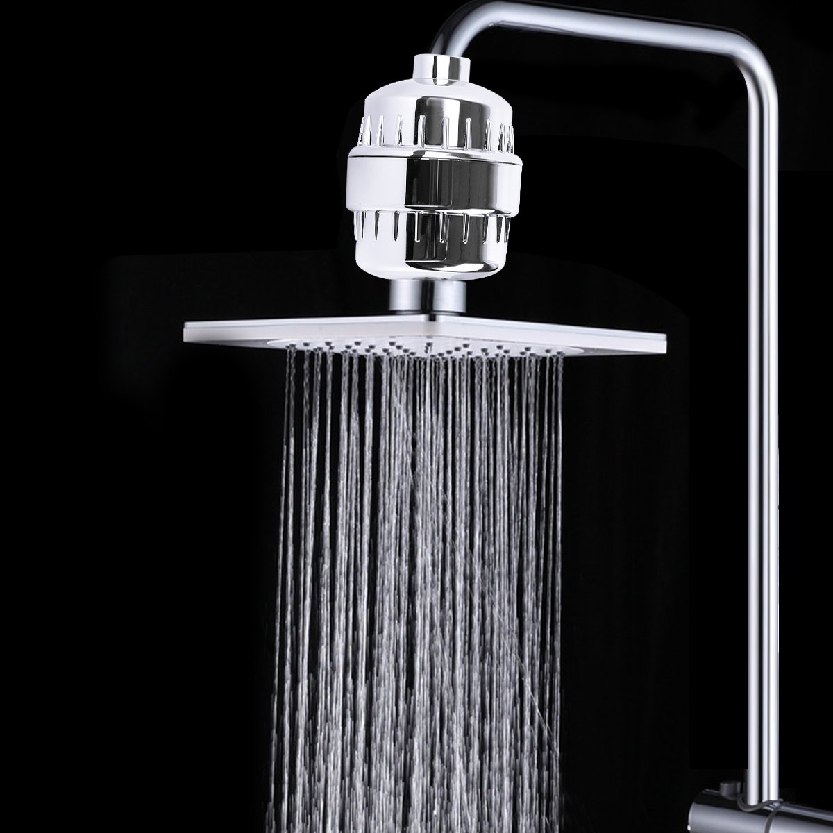 Filtre de Douche,VDROL 12 Etapes avec 4 Cartouches de Remplacement Purificateur Eau Calcaire Filtre a Eau de Douche Empêche les Cheveux et la Peau de Sécheresse, Supprimer le Chlore, le Métal Lourd