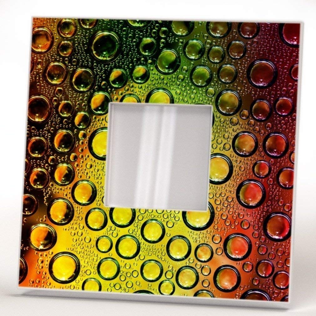 Water Drops Multicolor Wall Framed Mirror Print Art Rain