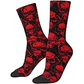 JKJOJIA Novelty Socks Cool Skull Casual Crazy Dress Socks For Unisex Hiking Running