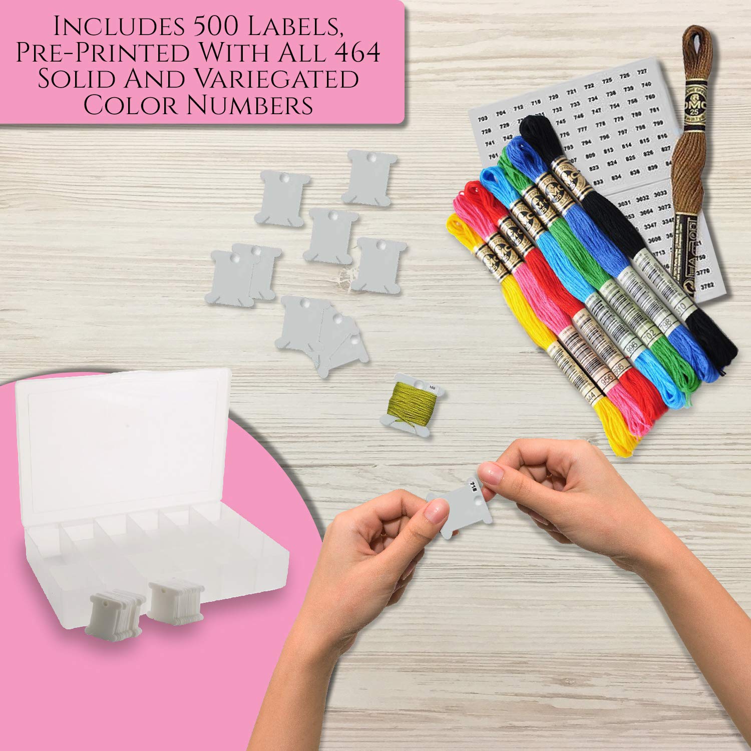 Download Bobbins Arts Crafts Sewing 256 Pcs Stickers For Embroidery Floss Cross Stitch Threads Craft Diy Sewing Bcmrun Floss Bobbins Set With Embroidery Floss Organizer Box 1 Floss Winder 4 Sheet 120 PSD Mockup Templates