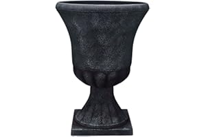 UKN 21" Urn Weathered Black Traditional Round Resin