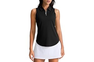 G Gradual Womens Golf Shirt Sleeveless Zip Up Polo Shirts for Women Collared Lightweight Tennis Athletic Tank Top