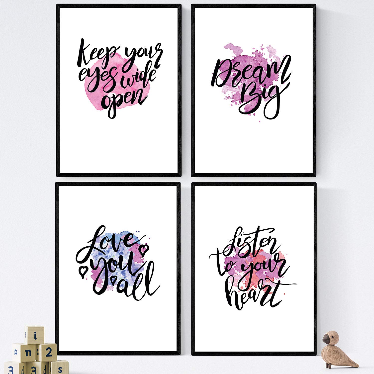 Nacnic Set sheets with messages happy and colorful. Pack posters 'Dream Big'. A3 size unframed