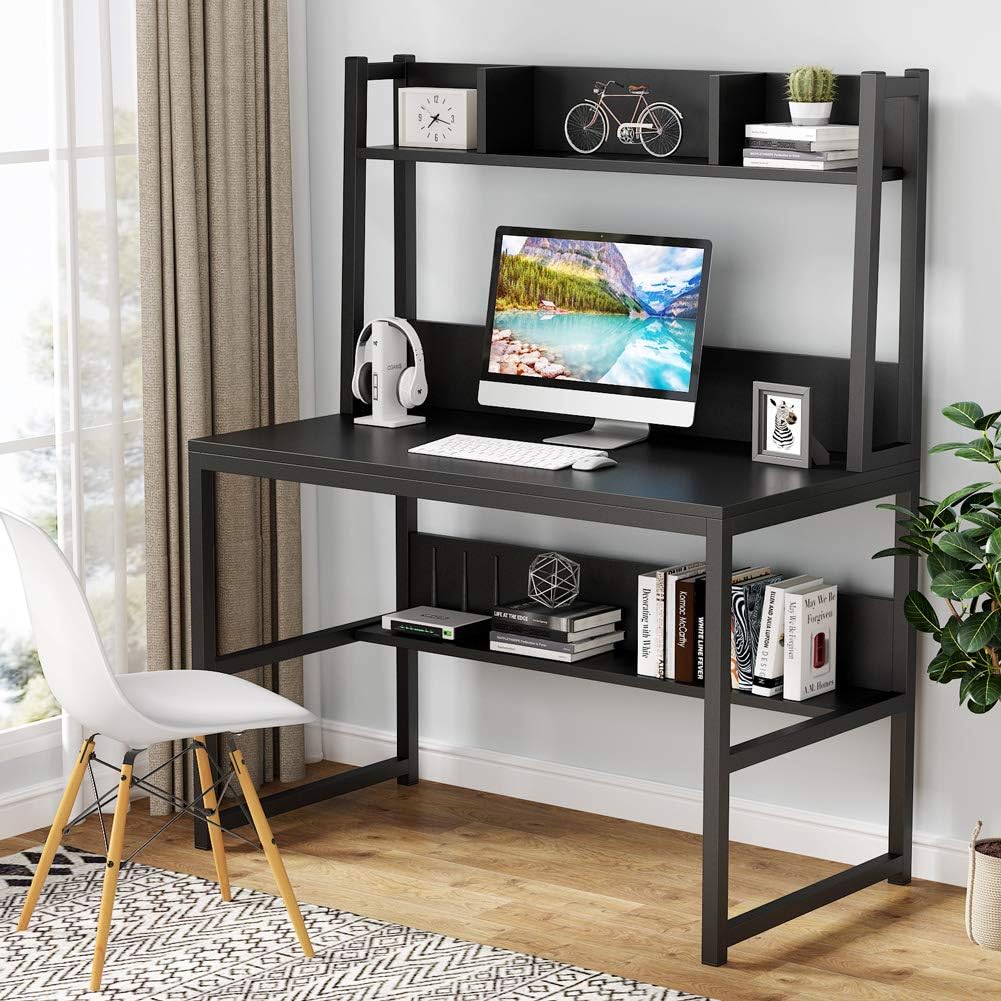 Tribesigns Computer Desk, Home Office Desk Study Desk with Hutch and