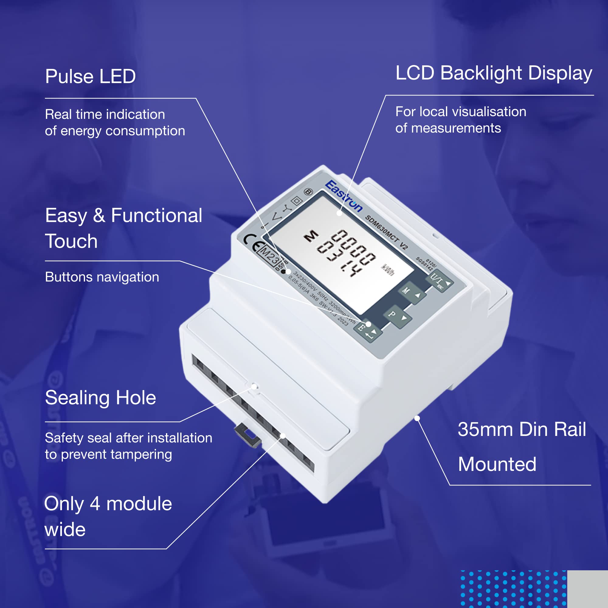 Mua Eastron CT Operated Din Rail Three Phase MID Energy Meter and Solar ...