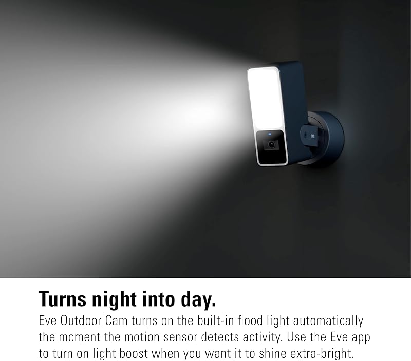 Outdoor CAM Lote de 2 – cámara Segura con Foco, máxima Seguridad y privacidad (HomeKit Secure Video), 1080p, visión Nocturna, Wi-Fi (2,4 GHz), Sensor de Movimiento, comunicación bidireccional