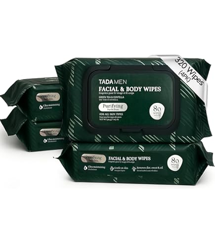 Amazon.com: TADA Men - 160 Wipes (2PK) Facial & Body Wipe for Men