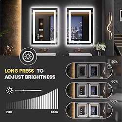 LOAAO 20"x28" LED Mirror for Bathroom, Lighted