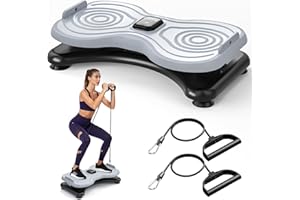 HOMGIM Waist Twister Machine with LCD Display，Noiseless Ab Workout Board and Resistance Bands，Slim Waist Machine with Anti-Slip, Home Gym Equipment for Women & Men