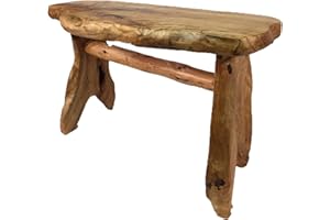 GREENER VALLEY TRADING Greener Valley Root Wood Live Edge Bench (Small - 20-24" L x 18" H)
