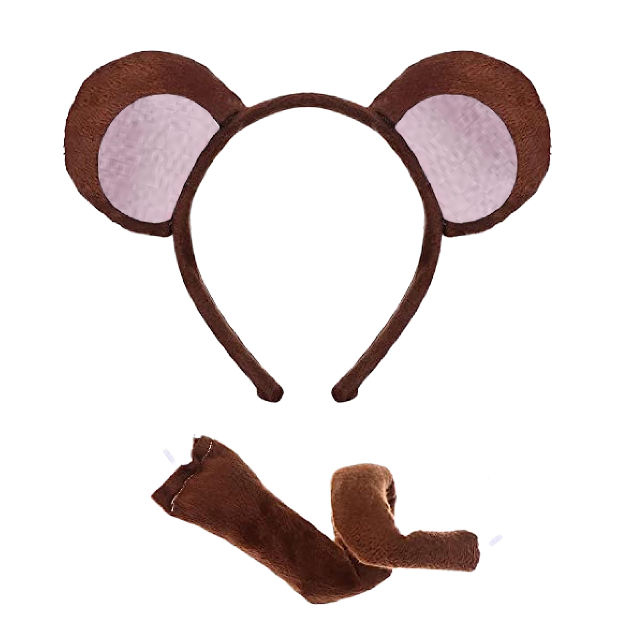 Lizzy | Animal Ears Headband | Monkey Set, Polyester | Soft, Comfortable, Flexible Fit | Fun Fancy Dress, Suitable for World Book Day, Party, Cosplay, Reusable Accessory