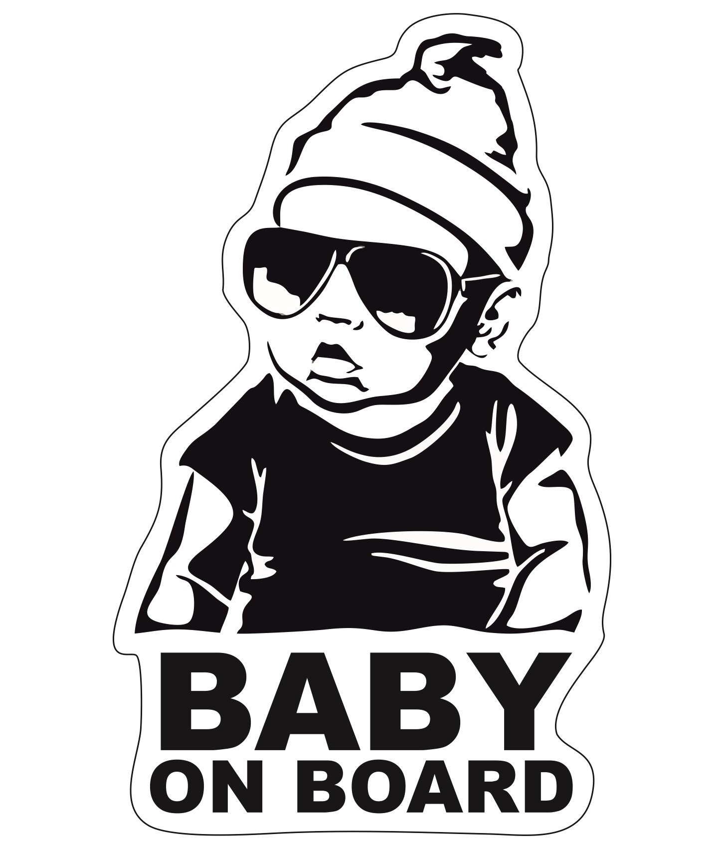 Baby on Board Sticker 12 x 7 cm Car Sticker Finest Folia Car Sticker UV Weatherproof Waterproof Hangover R042 (Boy, Baby on Board)