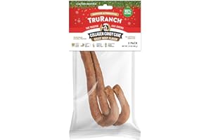 TRURANCH Collagen Chew - Candy Cane - 1 Bag, 2 Count, Stocking Stuffer, Limited Edition Holiday All-Natural, Dog Treat Candy Cane, Rawhide Alternative, Dog Chew