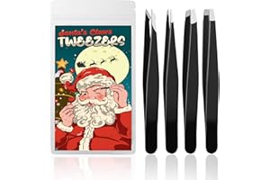 ZALIK Tweezers for Women, Stocking Stuffers for Women Men Adults, Womens Gifts for Christmas White Elephant Gift Mom Santa Funny Stuffer Her Girls Teens Dad Mens, 4-Pack Tweezer Facial Hair Eyebrow Set