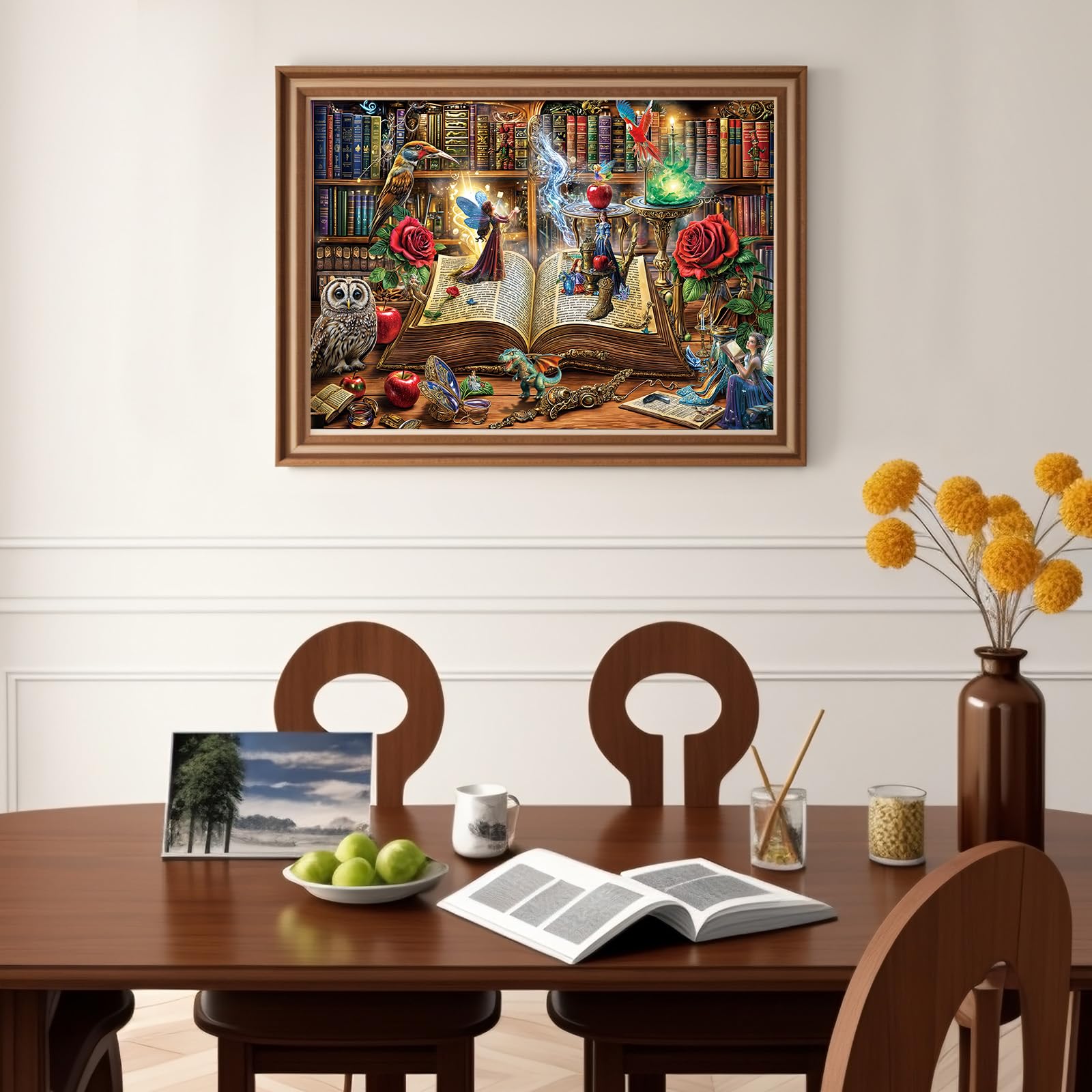 Magic Book Jigsaw Puzzles, 1000 Piece Puzzle for Adults, Family Puzzles Game, Fun Relaxing Challenging, Interlock Perfectly No Dust, Home Wall Decor, Gift for Valentine Friends Parents Kids