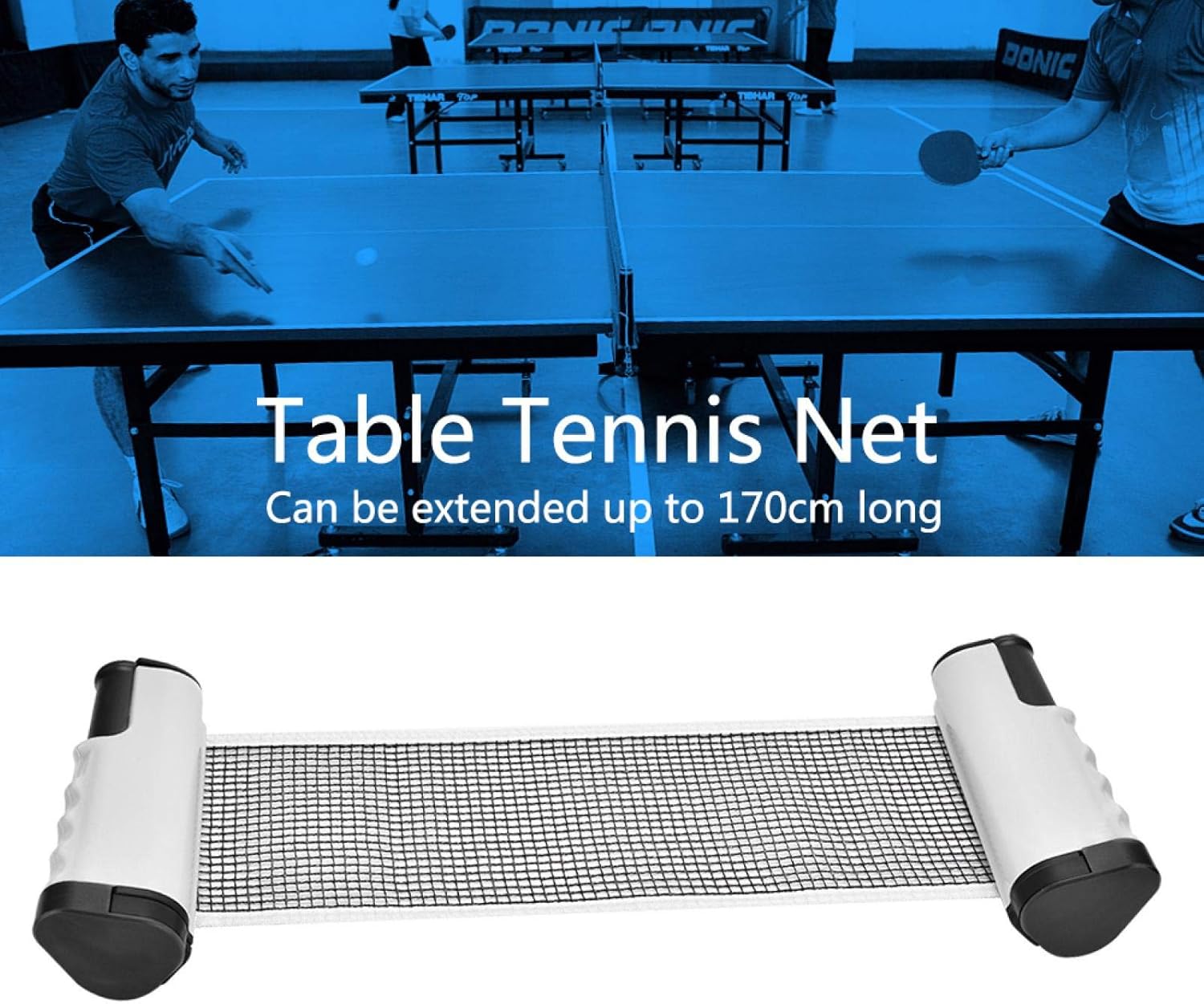 Vbest life Ping Pong Nets-Retractable Table Tennis Net and Post-Ping Pong Replacement Table Net(White+Blue) : Sports & Outdoors