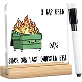 PEILINIX Dumpster Fire Desk Accessories Dumpster Fire Ornament Funny Desk Sign Décor, Gifts for Coworker, Boss, Men, Women