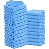 TOALLA 100% Cotton Salon Towel Set of 24|400 GSM|Soft Hand Towel|Bulk Hand |Cotton Salon Towels|Ideal for Spa Gym Bathroom Hotel|Absorbent||Not Bleach Proof|Quick Dry|Hand Towel 16 x 27 in|Blue