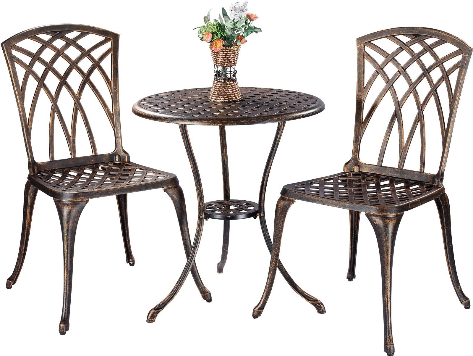 Photo 1 of (used)(unknown if complete) ZOTORUN Bistro Set 3 Piece Cast Aluminum Patio Furniture