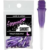 L-style Lippoint Soft Tip Points &ndash; Short Length, 2-Tone Purple, 30ct | Short, Rigid Design Helps Reduce Wobble, for Standard 2BA Barrels &amp; Electronic Soft Tip Dartboards