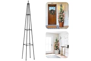 TIANC BEAUTY Obelisk Trellis for Climbing Plants Outdoor,5.2 Ft Garden Trellis for Potted Plants, Metal Trellis with Anti-Rust Coated for Potted Plants Indoor, Plant Support for Vegetables, Vines