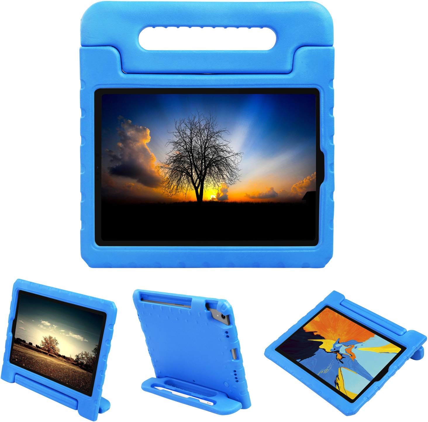 NEWSTYLE Kids Case for iPad pro 11 inch 2018, Light Weight Shockproof Handle Stand Kids Friendly Case Cover with Apple Pencil Holder for 2018 iPad Pro 11 inch A1980 A1934 A2013 A1979 (Blue)