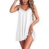 Ekouaer Women Lace Nightgown Sexy Spaghetti Strap Cami Sleeveless Chemise Sleepwear Sleep Dress