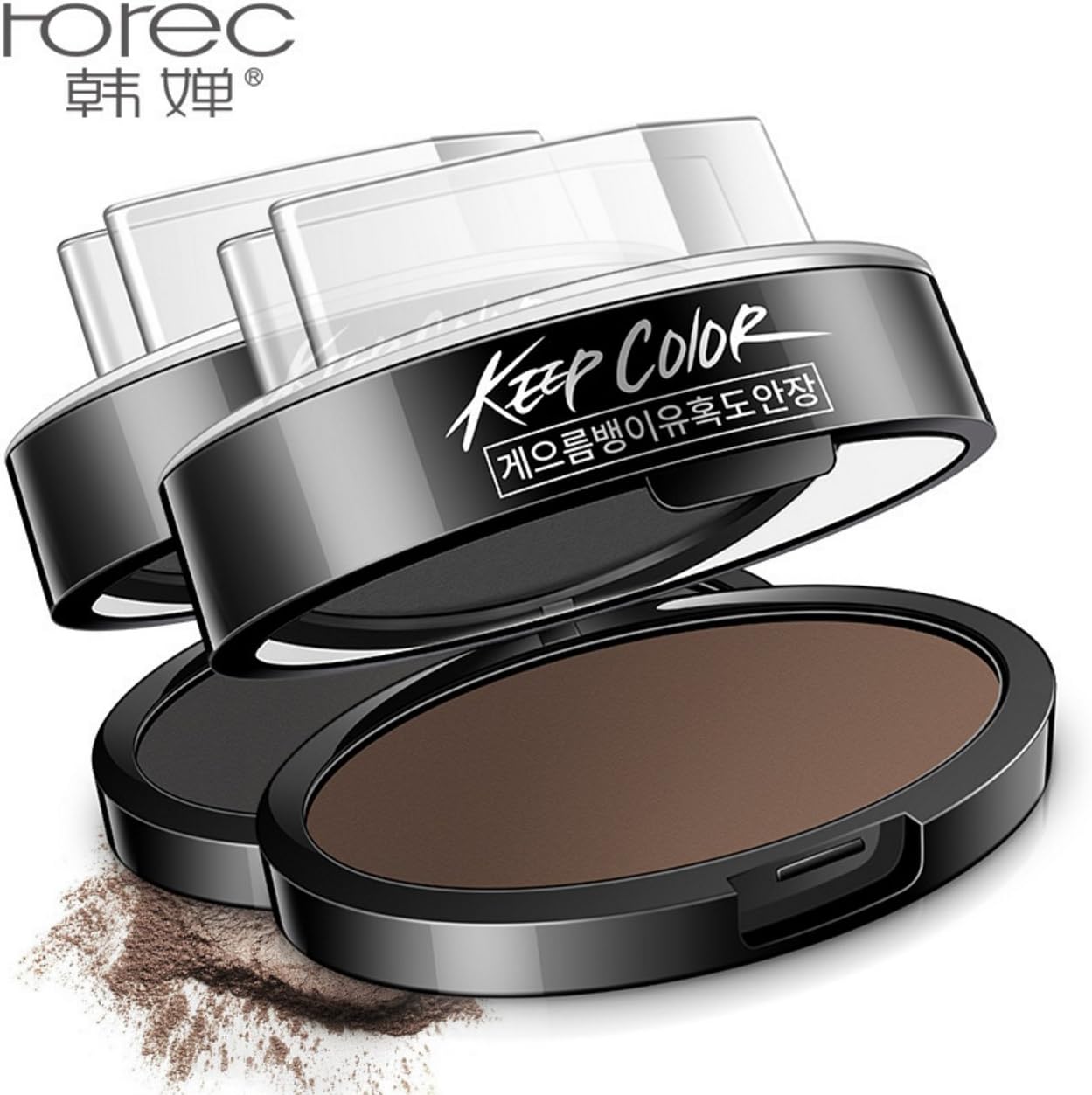 ROREC Eyebrow Powder Stamp 2 Natural Colors Charming Korean Makeup Pencil (#02 LIGHT BROWN)