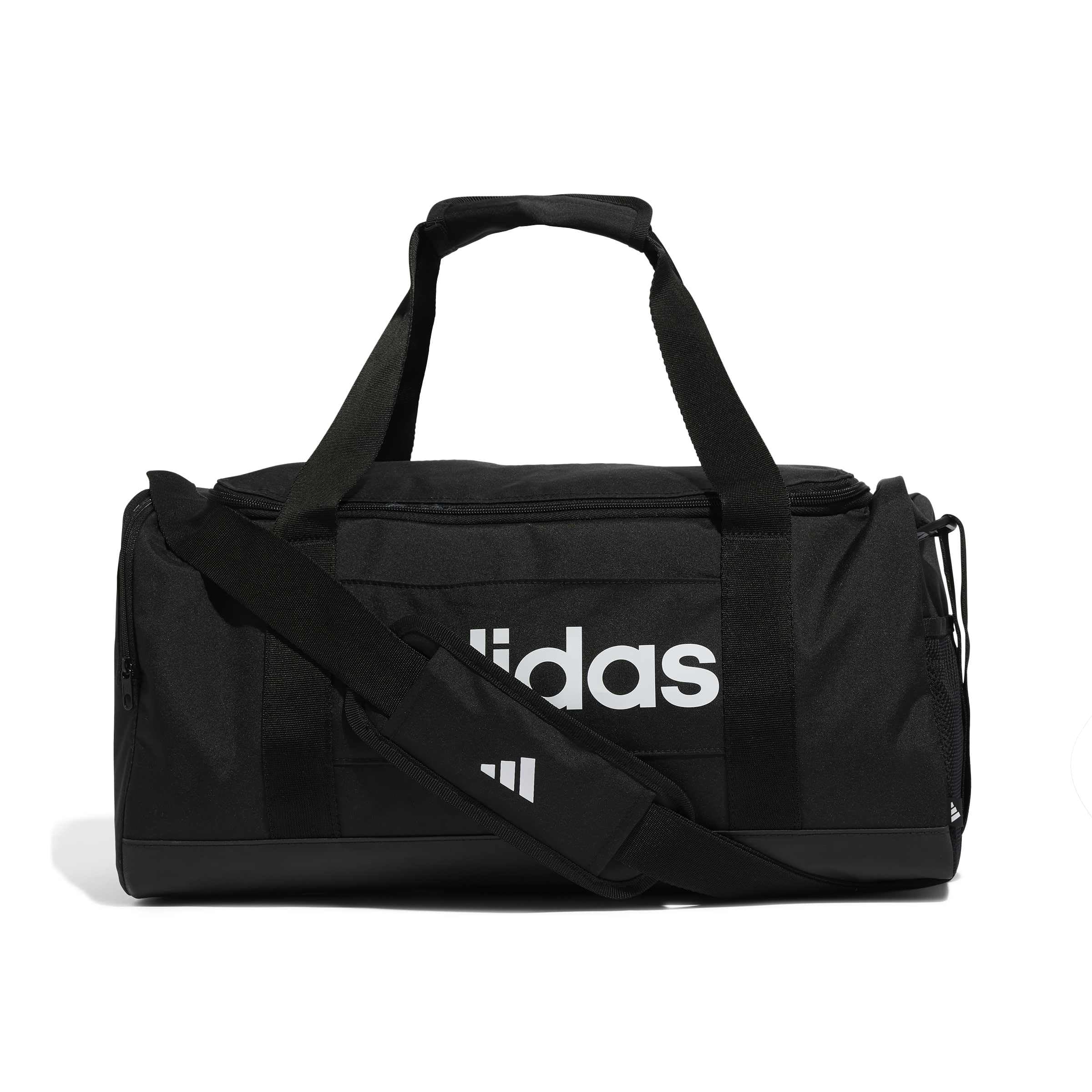 adidas Unisex Essentials Linear Duffel Bag Duffel Bag, Black/Black/White, S
