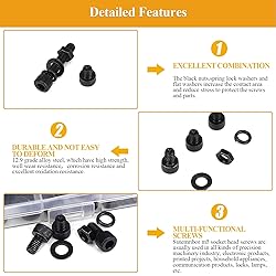 205 Pieces M5 Screws Nuts Washers Set